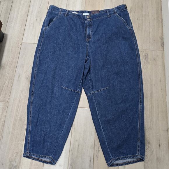 Ava & Viv High Rise Barrel Leg Medium Wash Denim Trouser Jeans Size 24 - Picture 3 of 12